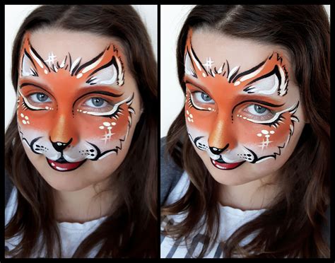 cute fox face paint|fox face paint images.